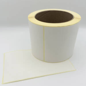 Etiquettes vierges 100x100mm papier blanc mat  diamètre mandrin 76 Vendues par 1 rouleau. 1000 étiquettes par rouleau. Compatible avec les imprimantes thermiques.
