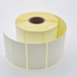 Etiquettes thermiques vierges 58x43 mm diamètre mandrin 25 mm. 750 étiquettes par rouleau. Compatible avec les imprimantes thermiques .