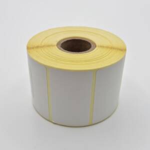 Etiquettes thermiques vierges, 50x30 mm, diamètre mandrin 25 mm. 1000 étiquettes par rouleau. Compatible avec les imprimantes thermiques.