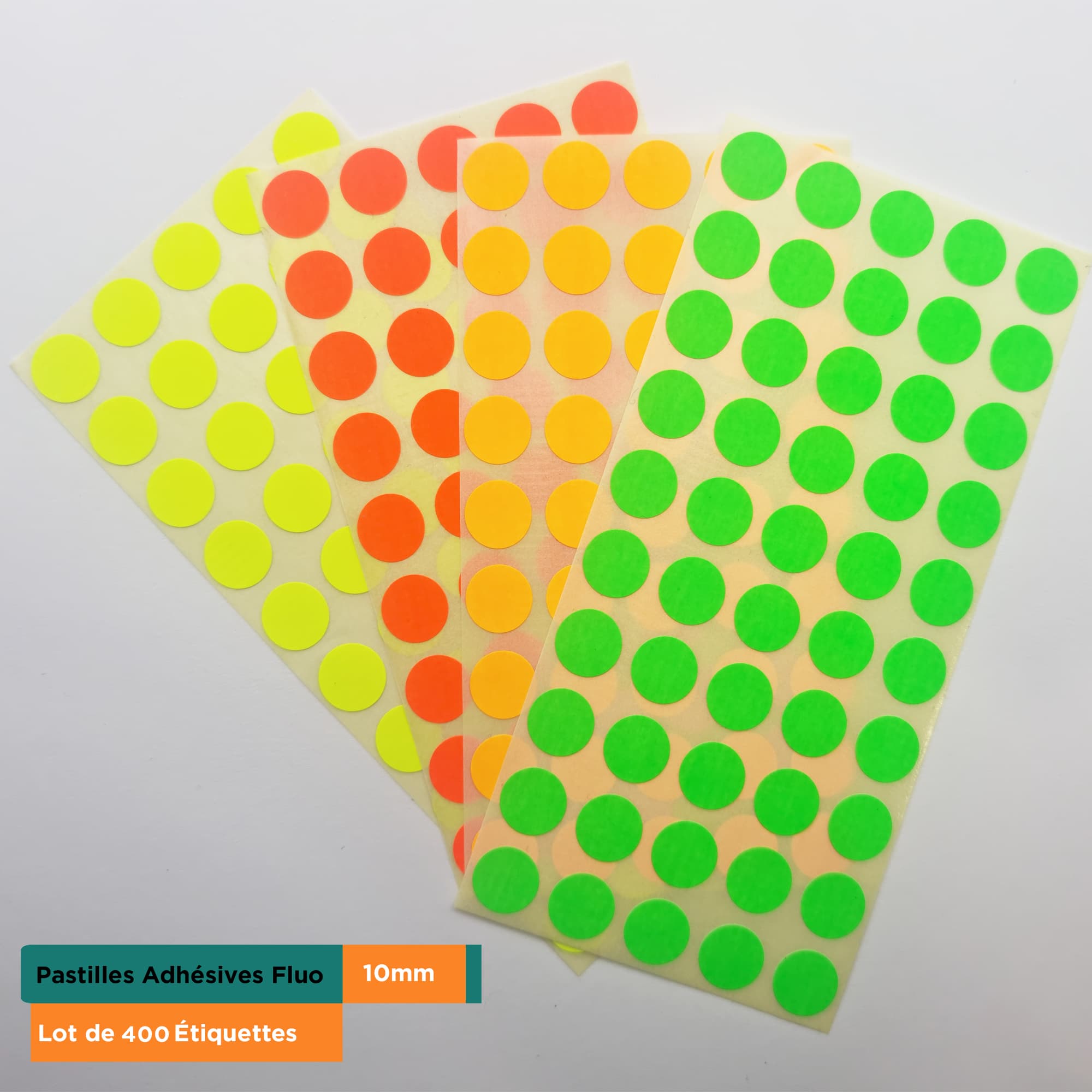 Pastilles Adhésives Fluo 10mm – Lot de 100 Étiquettes – Couleurs Fluorescentes (Rouge, Jaune, Orange, Vert) – Organisation Bureau, Archives, Maison, Loisirs - Image 11