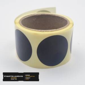 Étiquettes Adhésives Noires Rondes 30mm