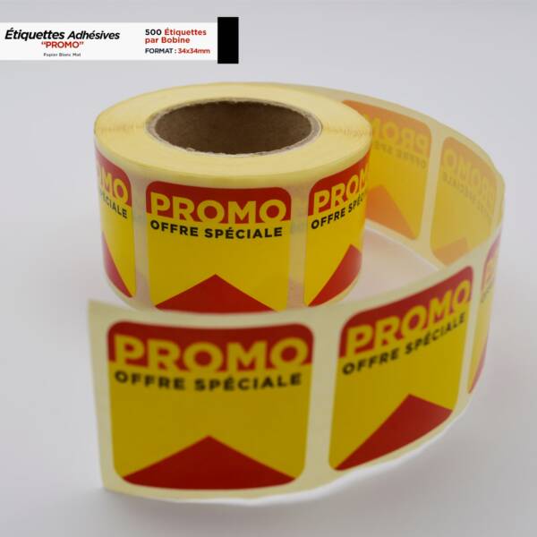 Étiquettes Adhésives “PROMO” 34x34mm