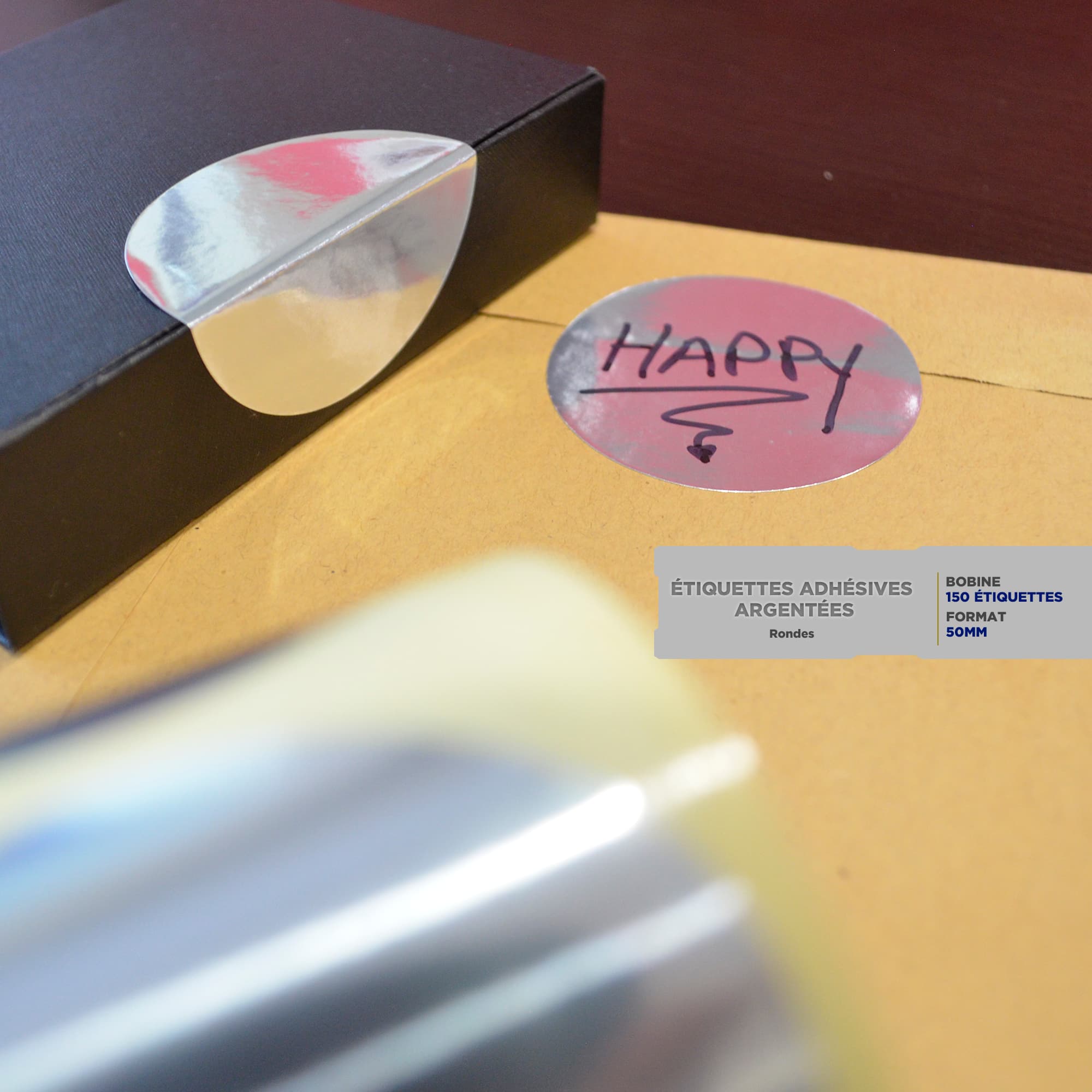 Étiquettes Adhésives Rondes 50mm – Argentées Brillantes - Image 4