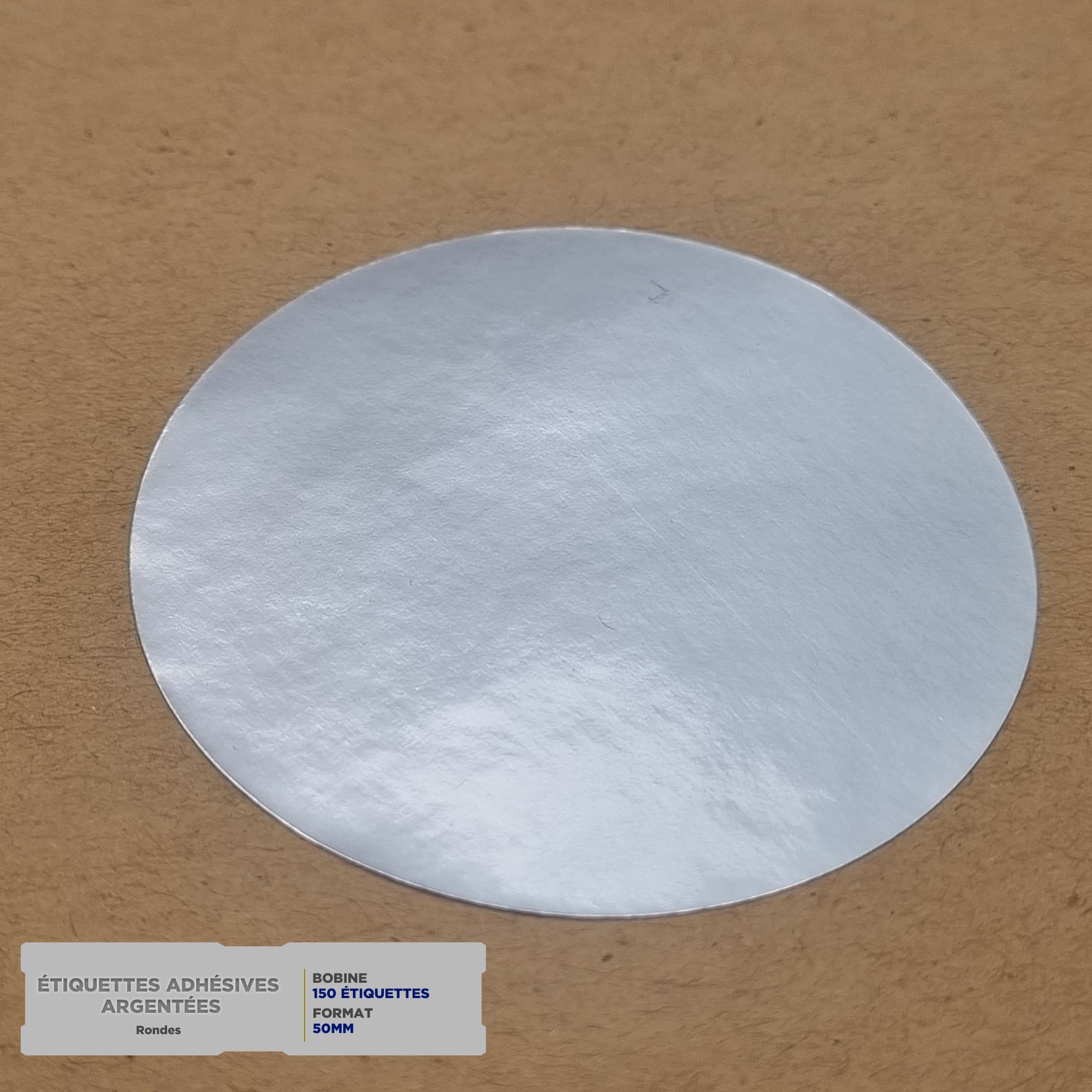 Étiquettes Adhésives Rondes 50mm – Argentées Brillantes - Image 7