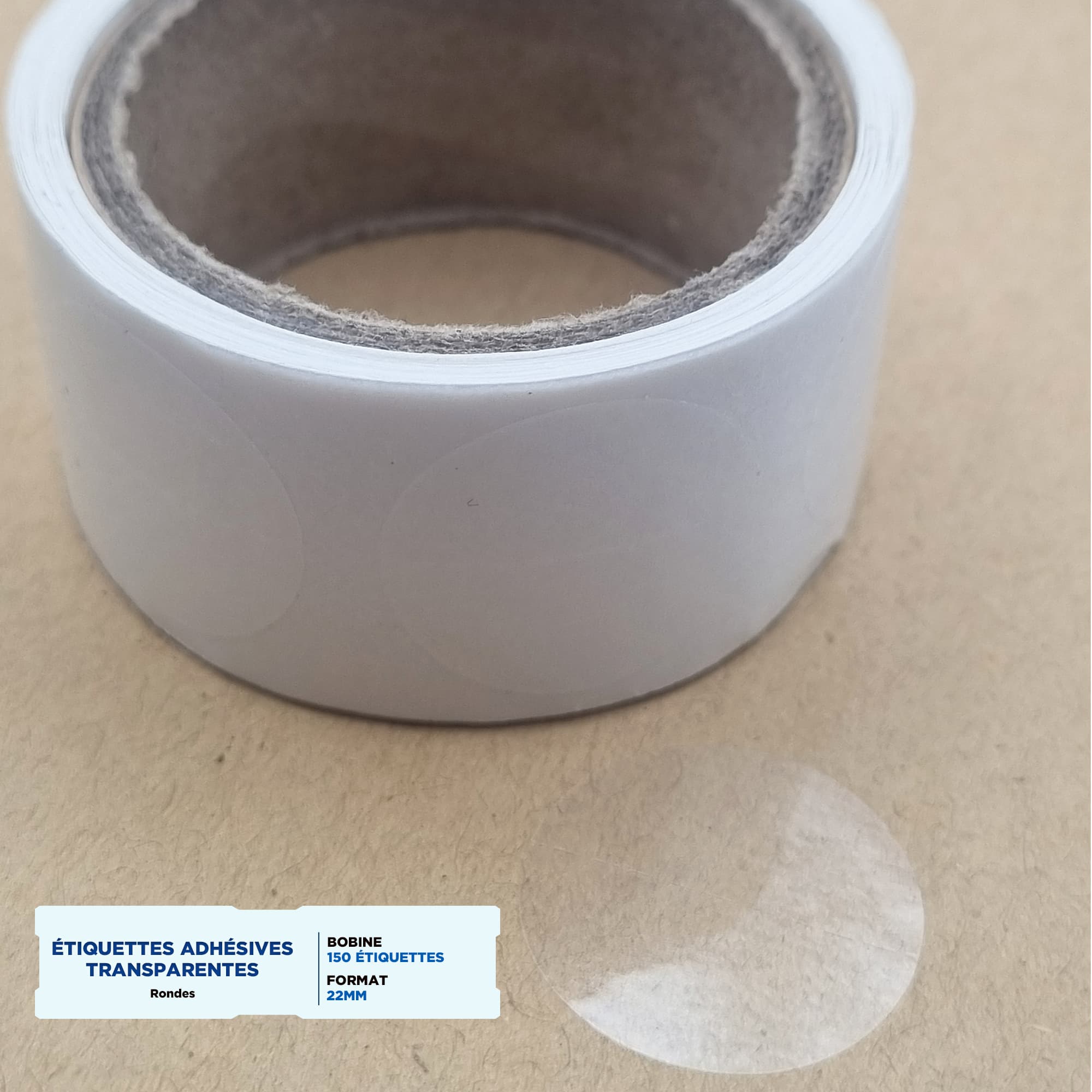 Étiquettes Autocollantes Transparentes 22mm – Image 2