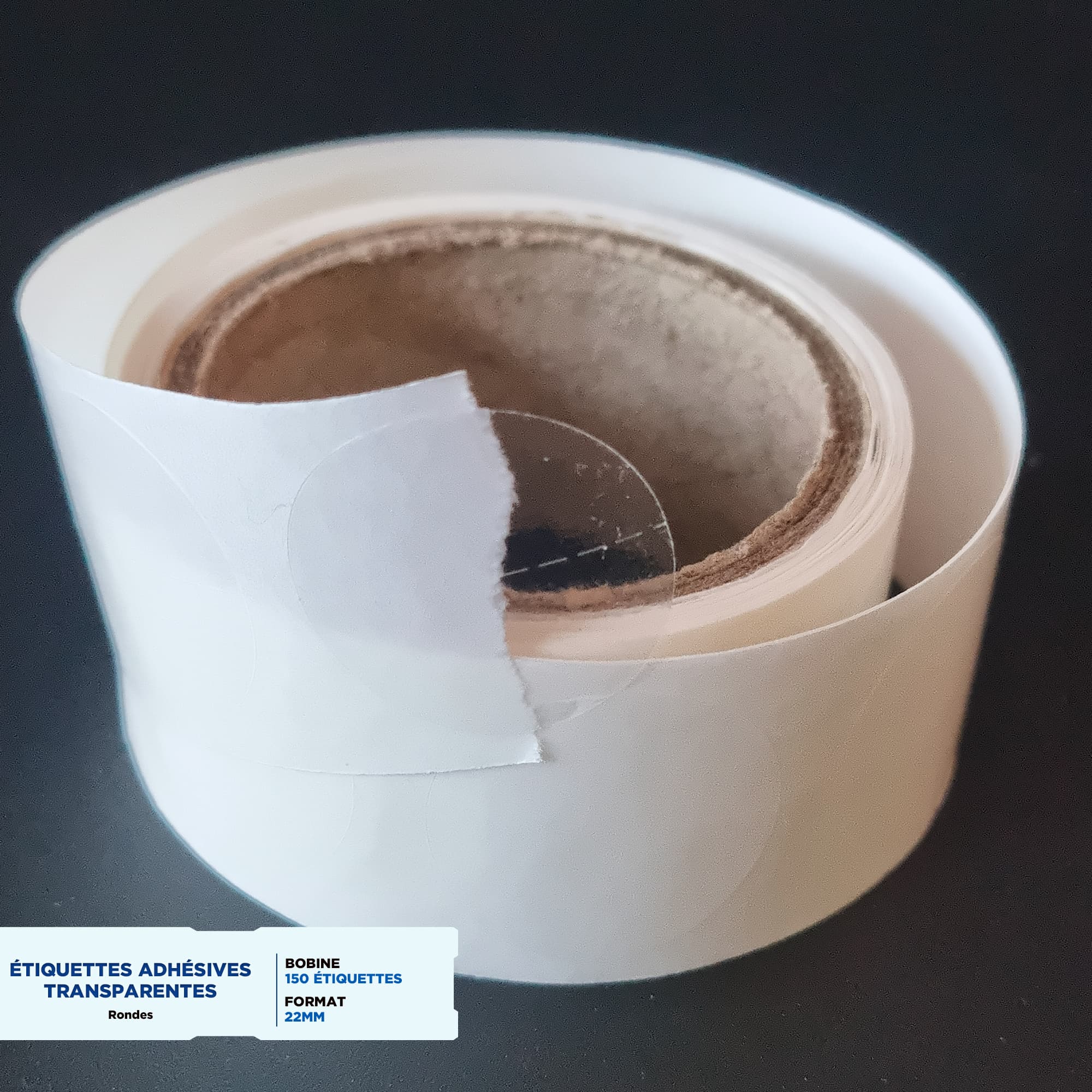 Étiquettes Autocollantes Transparentes 22mm