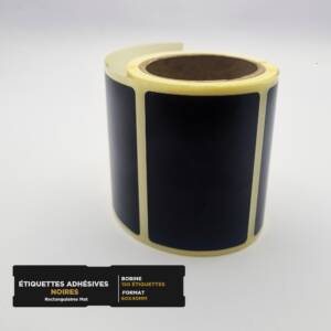 Étiquettes Adhésives Noires (60x40mm)