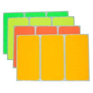 Étiquettes Adhésives Fluo 100x50mm – Pack Business de 6 (180 Étiquettes / 60 Plaquettes) – Rectangulaires Coins Arrondis