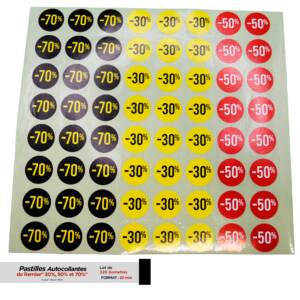 Pastilles Autocollantes de Remise (%) 20mm