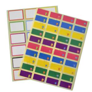 Pack Étiquettes Scolaires “Alien” – 2 Plaquettes Papier Brillant – 32x22 mm et 25x12 mm – 58 Étiquettes