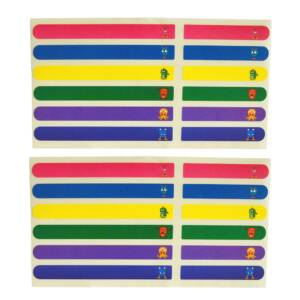 Pack Étiquettes Scolaires “Alien2” – 2 Plaquettes Papier Brillant –  24 Étiquettes au total – 98x10 mm et 60x10 mm