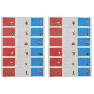 Pack Étiquettes Scolaires “Pompier 1” – 2 Plaquettes Papier Brillant – 40x20 mm – 36 Étiquettes au total