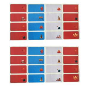 Pack Étiquettes Scolaires “Pompier 2” – 2 Plaquettes Papier Brillant – 32x22 mm – 32 Étiquettes au total