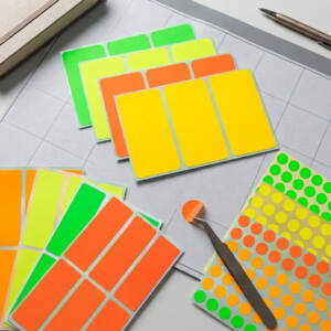 Etiquettes autocollantes fluo