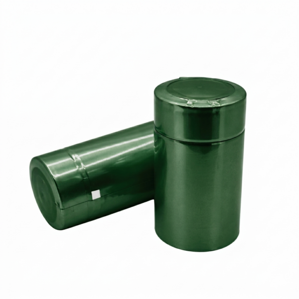 Lot de 100  Capsules Thermorétractables PVC 75µ pour Bouteilles 30x60 mm– Vert  – Capsule de Bouchage Sécurité pour Vin, Spiritueux et Huiles – Protection Goulot Bouteille